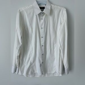 WHite and light blue Dress Shirt